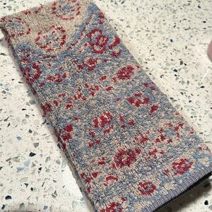 Vintage Ralph Lauren blue label hand towel. Red blue print